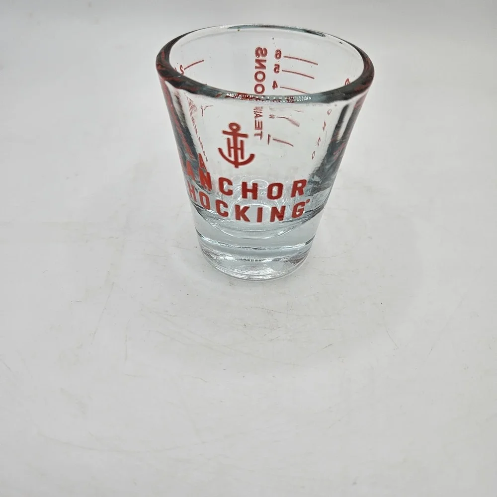 Vintage Anchor Hocking Glass Measuring Shot Glass Jigger 2 oz Barware